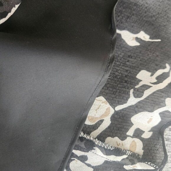 ice 100% Silk lined Beaded Black midi vintage skirt ruffle Y2K Elastic L - Picture 6 of 9